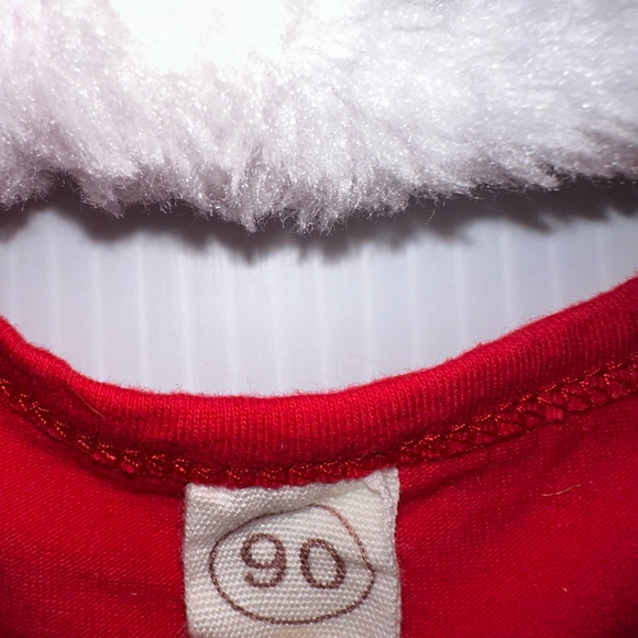 Baby girl My 1st Christmas Jumpsuit 90 Red 9-12 months with Santa Hat Christmas - Picture 3 of 8
